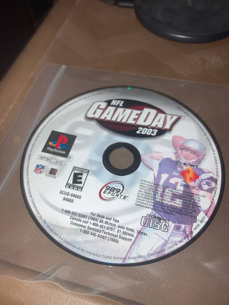 NFL Game Day 2003 for the PlayStation (Loose Disc)