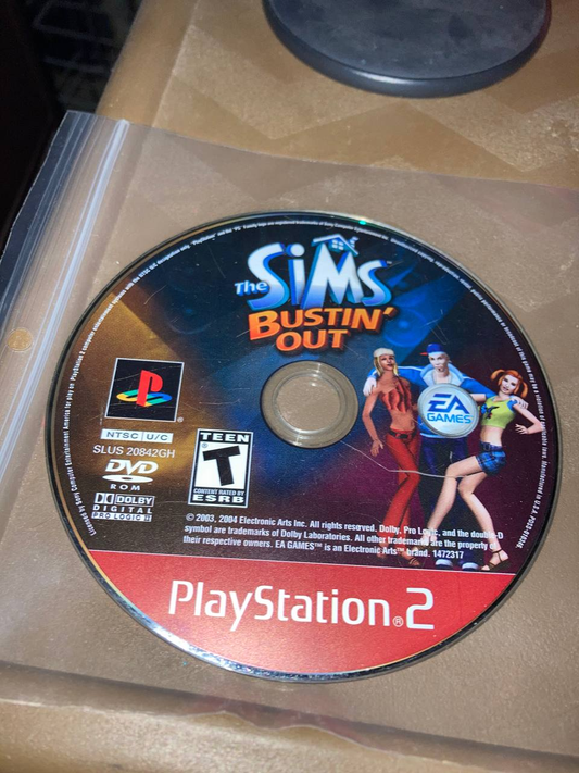 The Sims Bustin Out (Greatest Hits) For PlayStation 2 (Loose Disc)