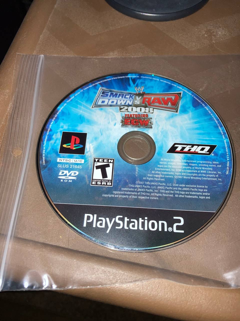 Smackdown vs RAW 2008 for PlayStation 2 (Loose Disc)