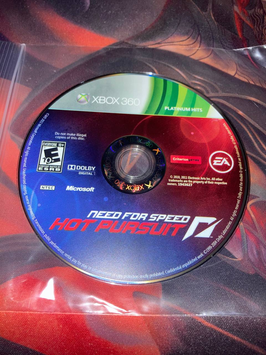 Need for Speed Hot Pursuit for Xbox 360 Platinum Hits (loose disc)