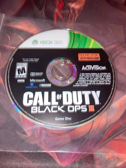 Call of Duty Black Ops 3 Zombies & Multiplayer Disc for Xbox 360 (Loose Disc)