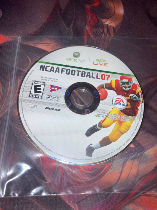 NCAA Football 07 for Xbox 360 (Loose Disc)